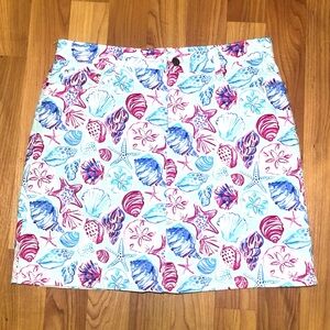 Croft & Barrow Seashell Print Skort Zip Front With Pockets. Size 12